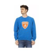 AUTOMOBILI LAMBORGHINI Bl Bomullssweatshirt med Maxi Logo Blue, Herr