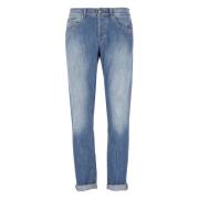 Dondup Blå Skinny Jeans med Bältesöglor Blue, Herr