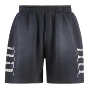 REPRESENT Metallica Cotton Bermuda Shorts Black, Herr