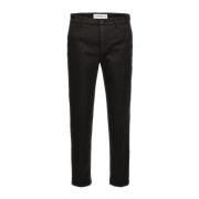 DEPARTMENT FIVE Stretch Chino Byxor med Piping Black, Herr