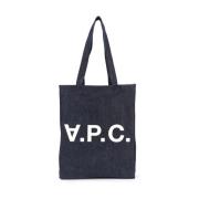 A.P.C. Indigo Tote Laure Väska Blue, Dam