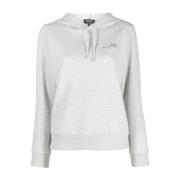 A.P.C. Grått Logosweatshirt med Huva Gray, Dam