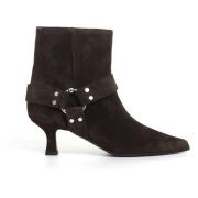 3JUIN Brun Mocka Ankelboots Elegant Stil Brown, Dam