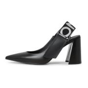 Cesare Gaspari Blockklack slingback pumps Jimena - Svart Black, Dam