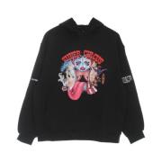 VISION OF SUPER Svart Oversize Hoodie med Tungtryck Black, Herr