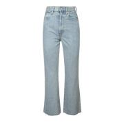 SLVRLAKE Hög Midja Flared Crop Jeans Blå Blue, Dam