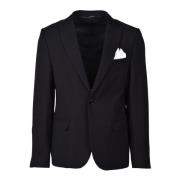 Daniele Alessandrini Elegant Blazer Jacka Knäppt Fodrad Black, Herr