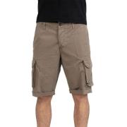 40WEFT Nick Cargo Shorts Mörk Beige Brown, Herr