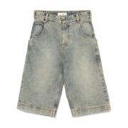 ENTIRE STUDIOS Blå Denim Shorts med Fickor Blue, Herr