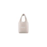 A.P.C. Beige Fårskinn Vertikal Toteväska Beige, Herr