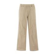 PANICALE Wide Trousers Beige, Dam