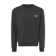 A.P.C. Ekologisk bomull grå sweatshirt med rosa logotyp Gray, Herr