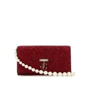 Jimmy Choo Ruby Red Avenue Wallet Chain Clutch Red, Dam