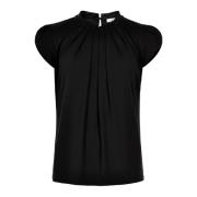 IN FRONT Vacker Topp med Ruffle Detaljer Black, Dam