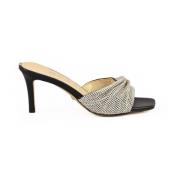 Guess Läder Mul Sandal med 8cm Klack Black, Dam