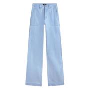 A.P.C. Klassiska Straight Cut High Waist Jeans Blue, Dam