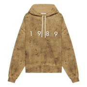 1989 STUDIO Hoodie med huva Brown, Herr