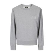 A.P.C. Broderad Rue Madame Sweatshirt Gray, Dam