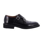 CALCE Svart läder dubbel spänne loafer Black, Herr