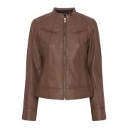 BTFCPH Mörk Taupe Bikerjacka Brown, Dam