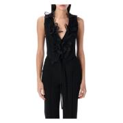 ROTATE Birger Christensen Rose Vest Black, Dam