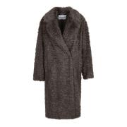 STAND STUDIO Lyxig Faux Fur Shearling Jacka Gray, Dam