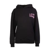 LIVINCOOL Jet Black Artwork Hoodie LA Black, Dam