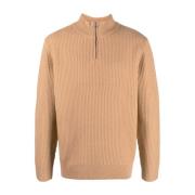 A.P.C. Merinoull Half-Zip Stickat Beige, Herr