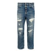 Dondup Jeans med juveldekorerade knappar Blue, Dam