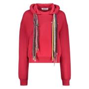 AMBUSH Logo Print Bomullshoodie med Fickor Red, Dam