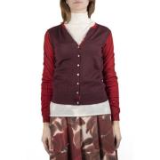 MALIPARMI Stilren Stickad Topp Aw24 Kollektion Red, Dam