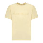 WALES BONNER Minimalistisk bomull T-shirt Yellow, Herr