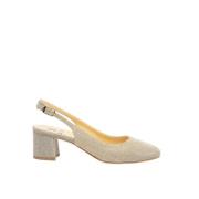 L'ARIANNA Glitter Slingback i Silver och Guld Yellow, Dam