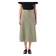 A.P.C. Midi Kjol i Laurie Stil Green, Dam