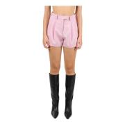 MSGM Ull stretch shorts med veck Pink, Dam