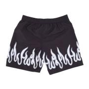 VISION OF SUPER Flames Badshorts Svart/Vit Black, Herr