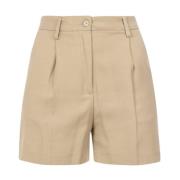 DEPARTMENT FIVE Gabardine Shorts med elastisk midja Beige, Dam