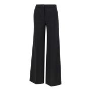 KAOS Svarta Crepe Wide Leg Byxor Black, Dam