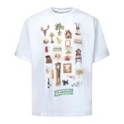 JW Anderson Bomull T-shirt med Diorama Print White, Herr