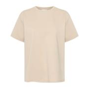 ICHI Klassisk Tee Top & T-Shirt Doeskin Beige, Dam