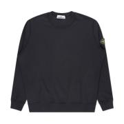 Stone Island Tidlös svart sweatshirt med ikoniskt logopatch Black, Her...