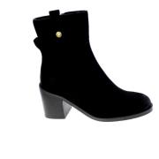 Carmela Svarta Mocka Ankelboots med Nitar Black, Dam