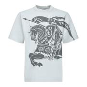 Burberry Equestrian Grafisk T-shirt med korta ärmar Gray, Herr