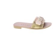 Guess Beige/Guld Tyg Mules Beige, Dam