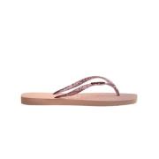 Havaianas Square Logo Metallic Flip Flops Pink, Dam