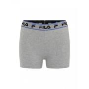 Fila Polyester Shorts Grå Elastisk Midja Slim Fit Linjär Logo Gray, Da...