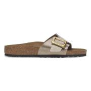 Birkenstock Beige Sandaler med Metallspänne Beige, Dam