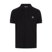 Stone Island Svart Polo Slim Fit Black, Herr