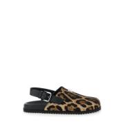 Dolce & Gabbana Leopardmönster Bruna Sandaler med Logotyp Brown, Herr