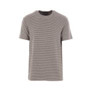 Giorgio Armani Geometrisk Jacquard T-shirts och Polos Brown, Herr